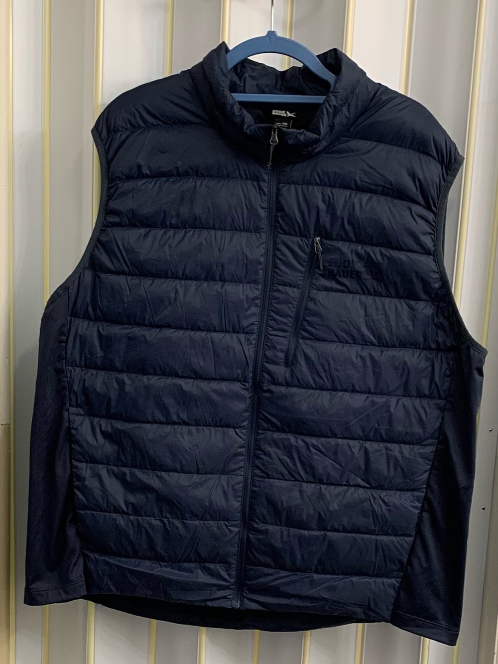 Eddie Bauer Men's Down 550 XXL Stretch Side Panels Down Vest - Dark Navy